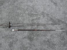 A possible 18th century Smallsword/Court Sword, cut steel grip being decorated, trefoil blade with
