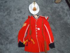A Kings Own Border Regiment Drummers Uniform belonging to SGT Davies consisting of Jacket,