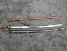 A possible 1821 pattern Light Cavalry Officer's Sword by Joseph Barlow of Litchfield, repainted hil