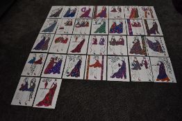 A collection of 30 original drawings by R Jennings as illustrator for Laura Ashley in the 1970s.