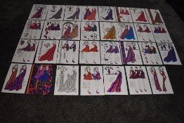 A collection of 30 original drawings by R Jennings as illustrator for Laura Ashley in the 1970s.