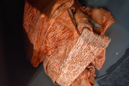 A stack of wonderful vintage curtains in vibrant orange,around late 50s/60s, also included are