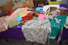 A mixture of vintage headscarves, various styles and colours,fabrics and eras also included are some