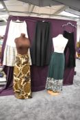 A vintage full length velvet gown having back metal zipper and an early 20th century opera jacket/