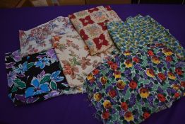 A selection of good size pieces of vintage fabric, perfect for dress making and other projects.