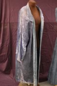A vintage mauve velvet gown having back metal zipper, around 1950s, and an earlier coat or opera ja