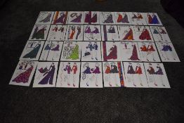 A collection of 30 original drawings by R Jennings as illustrator for Laura Ashley in the 1970s.