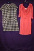 A 1950s red Rotor couture dress and a late 60s/early 70s St Michael checked mini dress.