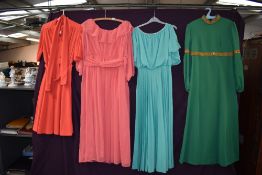 A selection of vintage 60s and 70s maxi dresses and similar.