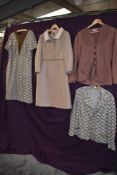 A mixed lot of vintage items, including 1940s brown jacket with soutache type braiding and stitch