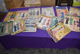 A collection of Edwardian to 1940s dress making magazines, some really interesting patterns and
