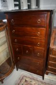 A modern hardwood chest of merchants style bedroom drawers (please note this is not Stag, is a