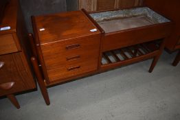 A vintage model 36 entry chest with planter, by Arne Wahl Iverson, stamped on underside of bottom