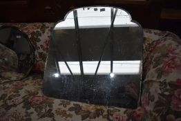 An art deco 1930s mirror having P and O stamped to the rear and 7 37, possibly of P and O ferries