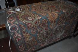A vintage wool wall hanging or rug having colourful soutache braiding in wool, some wear in places.