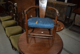 A vintage childs chair having inlaid nursery rhyme pictorial decoration depicting 'the cow jumped