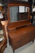 An Edwardian mahogany and inlaid dressing table