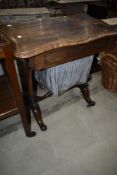 A 19th Century rosewood sewing table, width approx. 70cm