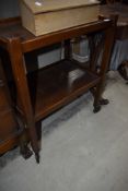 An early 20th Century oak and ply tea trolley