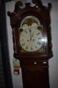 A 19th Century, George III, oak and mahogany long case clock with fluted case decorated with