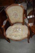 A French style boudoir armchair chair