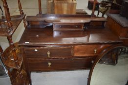 An Edwardian mahogany dressing table having satinwood line inlay decoration