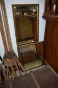 Two gilt frame wall mirrors, one being full length with foliate style decoration, dimensions approx.