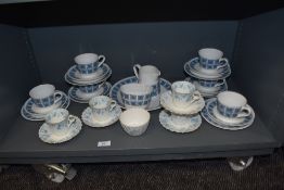 A selection of 1970s royal Tuscan 'Charade' china and four early 20th century cups and saucers and