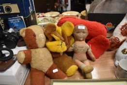 A selection of childrens cuddly soft toys etc