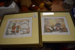 A selection of teddy bear themed prints after Elizabeth Skeveus