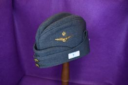 A genuine military RAF tilt forage cap dated 1945 Sp Harris Glasgow
