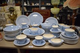 A large collection of mid century Norwegian Flint dinner service including serving bowl, tea pot,