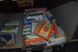 A box of novels or war time romance interest and more, reference books for Lancaster and Lakes,