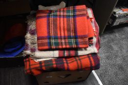 A selection of blankets and bedding throws