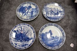 Four large delft charger plates by Delft Blauw all in good condition