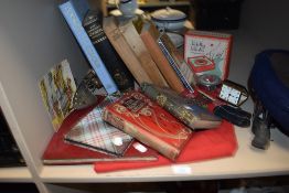 A miscellany of vintage and antique items including Victorian embroidered Fichu, cookery books,