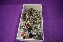 A small selection of costume jewellery necklaces