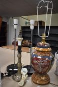 A selection of lamp bases including ceramic ginger jar style