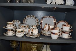 Two part tea services including Bell China Shore Coggins Longton and Royal Stafford