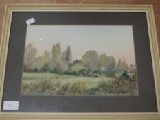 A watercolour, Eveline Sargent, landscape, signed, 20 x 30cm, plus frame and glazed