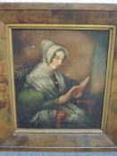 An oil painting, portrait study possibly Dorothy Wordsworth, 43 x 35cm, plus frame