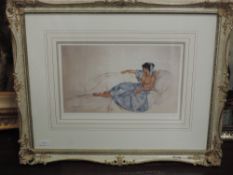 A Ltd Ed print, after William Russell Flint, The Blue Ribbon, signed, attributed verso and num 749/