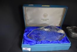 A boxed limited edition RNLI paper weight by Strathearn glass limited to 150 no.57