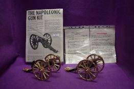 Two replica Napoleonic cannons.