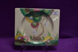 A rectangular art deco Clarice Cliff Bizzare Biarritz 'Aurea' plate having the Biarritz Royal
