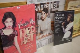 A selection of music concert posters including Dionne Warwick, Vanessa Mae and Sophie Ellis Bextor