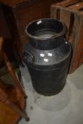 A vintage cast milk churn, Libbys Milnthorpe, Westmorland, over painted