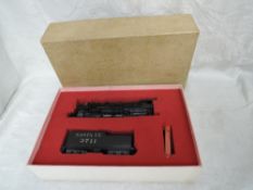 A Samhongsa Sunset Models American Brass HO scale 4-8-2 AT & SF Santa Fe Loco & Tender 3711, boxed