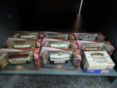 Ten Corgi Tramlines and similar diecast Trams, all boxed