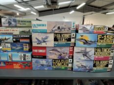 Fourteen Military Airplane Plastic Model Kits consisting of thirteen 1:48 scale plastic model kits,
